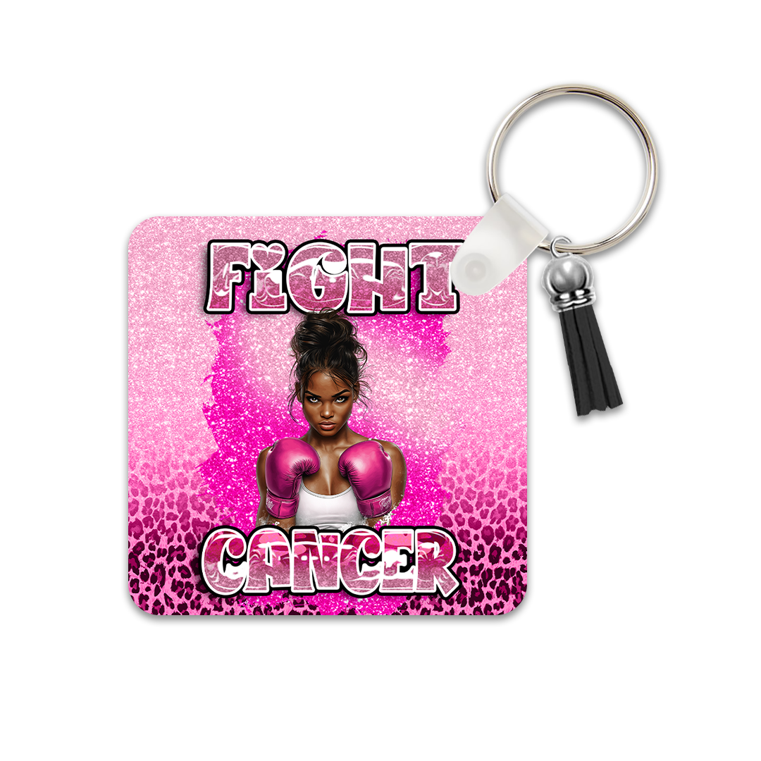 PinkOut Square Key Chain